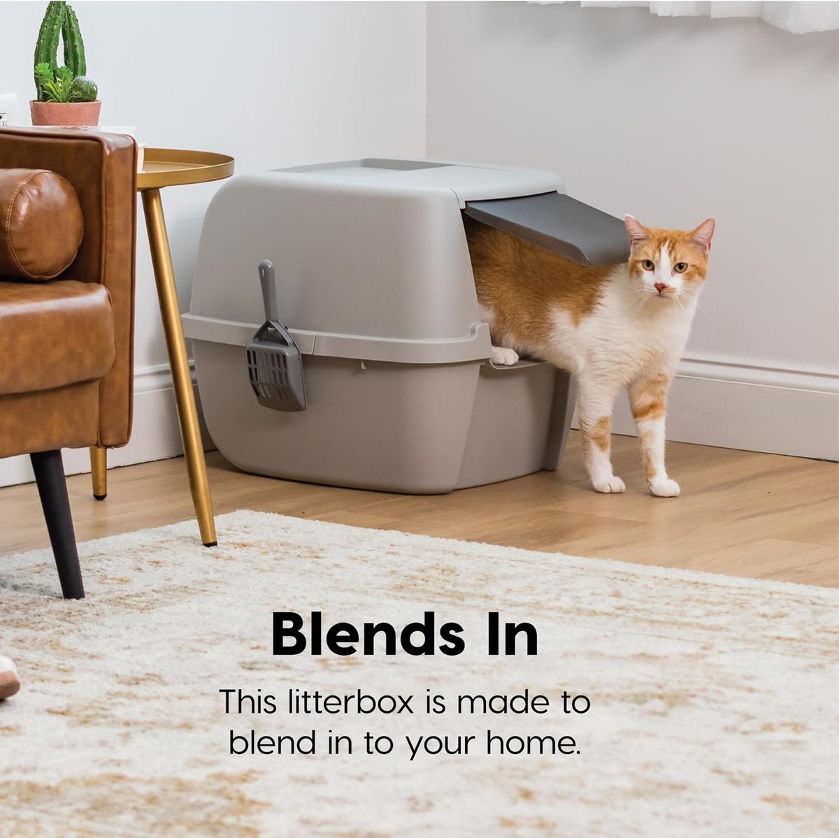 IRIS USA Large Front Door Cat Litter Box, Walk-in Entry - Jumbo Enclosed / Gray - image 4