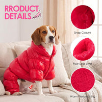 Dog Coat Waterproof Dog Jacket Fullbody Dogs Winter Coat Snowsuit – Essentials for Dogs - Red / X-Large - image 4