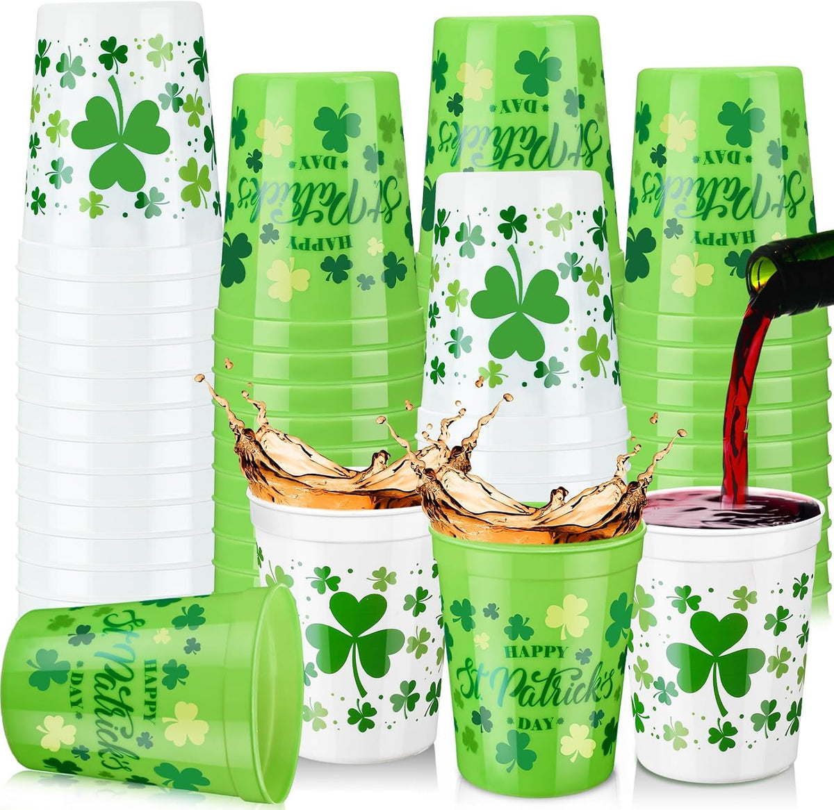 Norme 24 reusable plastic soccer party cups in 4 printed styles - view 3