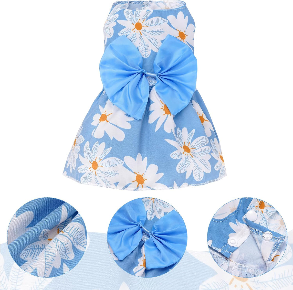 choyaxo Floral Dog Dress Cute Dog Skirt Pet Dress Summer Pet Clothes - Leaf / Large - image 3