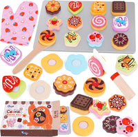 Slice and Bake Wooden Cookie Play Food Set for Kids Kitchen - Cookie B