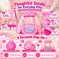 DISHIO Ball Pits with 50 Balls - Pink-with Rainbow Rug - image 3