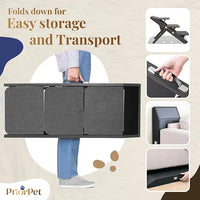 Dog Steps for Bed & Couch 2-in-1 Dog Stairs/Ramp - Height Adjustable Dog Ramp for Couch 7” - 20” - Pet Stairs, Dog Stairs for Small Dogs - Easy to Move Pet Steps with Landing Platform, Black