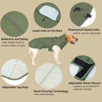 Adjustable Waterproof Dog Raincoat for Dogs - Army Green / X-Large(37-55lb) - image 3