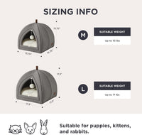 Bedsure 2in1 Cat Beds for Indoor Cats Cave for Kitten with Washable - M(16x16x16) / Grey - image 3