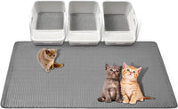 GRELY Cat Litter Mat,XL47''X 28'' Extra Large Litter Trapping Mat Kitty Rug – Daily Care for Cats - Grey / 3' x 3'11" (XXL)