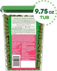 Greenies Feline Adult Dental Cat Treats, Savory Salmon Flavor, 9.75 oz. Tub