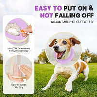 Soft Dog Cone Collar to Stop Licking-Adjustable Comfortable Mesh Recovery Collar After Surgery for Small Miniature Dogs, Alternative to Plastic Elizabethan Collars for Neuter Incision Care (Purple,M)