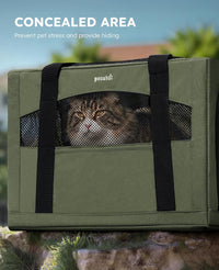 Pecute Cat Carrier Stable, Pet Carrier with Privacy Partition - Green / 19.6"L x 14.9"W x 13.7"H - image 4