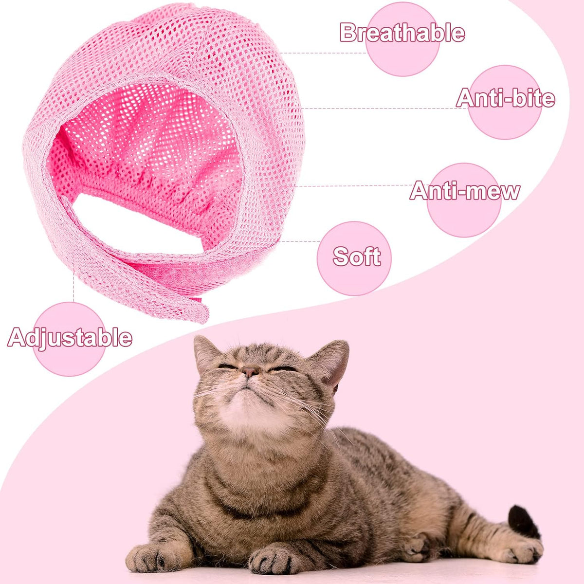 9 Pcs Cat Bathing Bag Set Cat Shower Bag - Pink - image 3