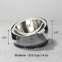 Felli Pet Oblik Acrylic Raised Dog Food Water Bowl Stainless Steel - Smoky / 0.5 Cups Shallow Dish - image 3