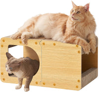 EHEYCIGA Cardboard Cat Scratcher House - 23x13x11.4inch / Brown