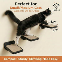 INICIO Cat Wall Steps, Natural Wood - Black - image 2
