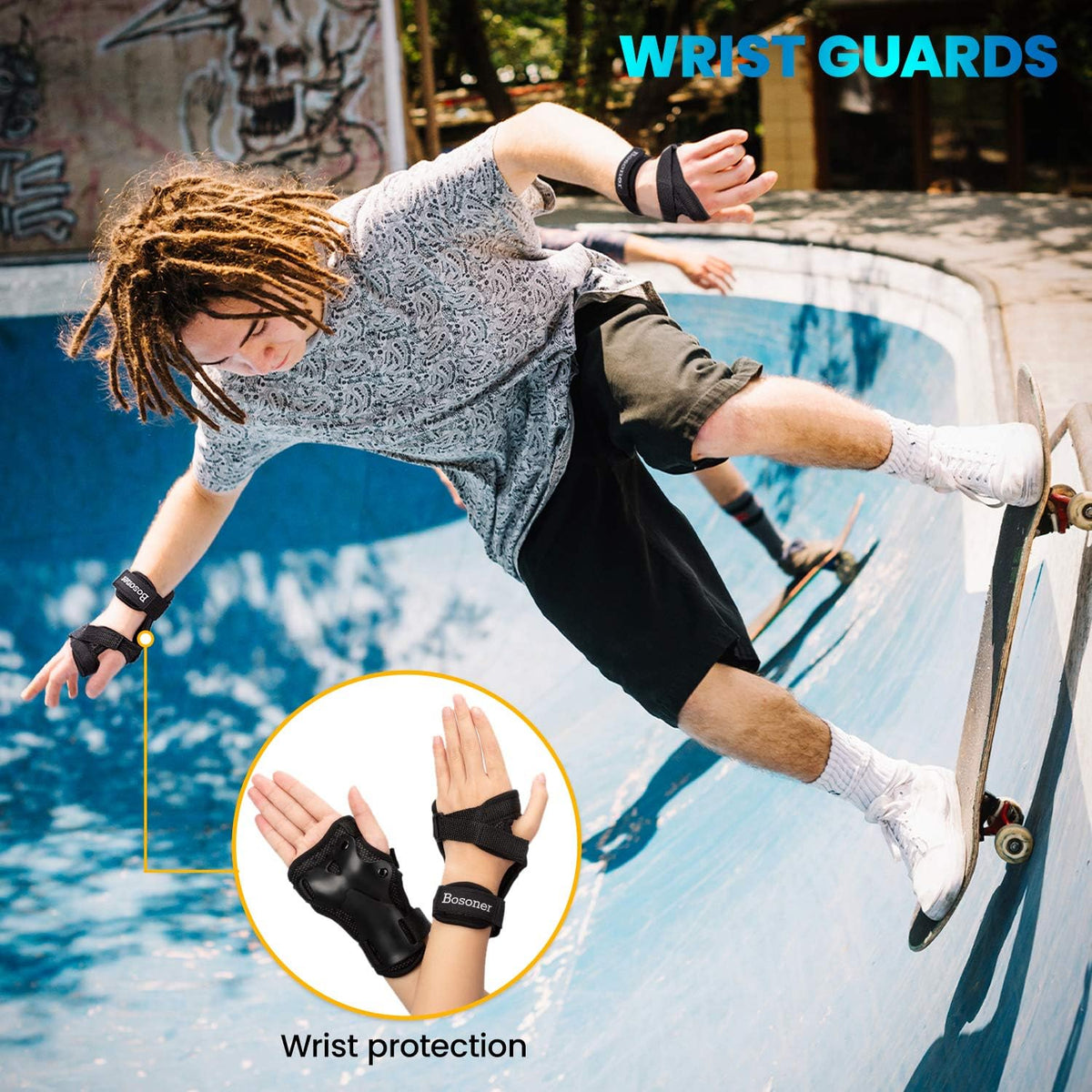 Wrist Guard, BOSONER Wrist Guards for Roller Skating - L (Adults over 14 years) - image 2