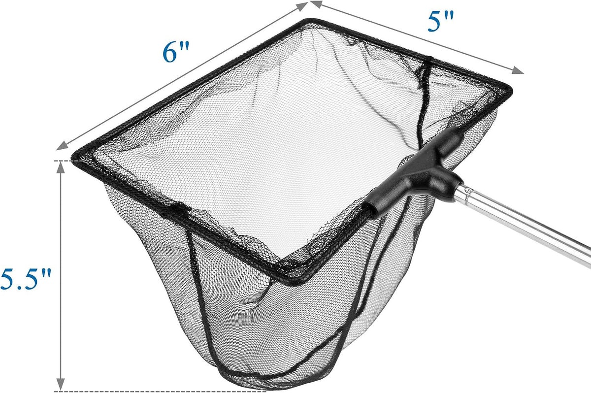 Aquarium Fish Net with Extendable Stainless Steel Long Handle Fine - Large - image 4