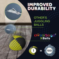 speevers Juggling Balls for Beginners and Professionals Set of 3 - Black - Yellow / 2.5 oz - image 3
