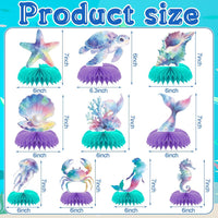 10 Pcs 80s Party Decorations, 1980s Table Honeycomb Centerpieces – Fun for Kids & Family - Mermaids Style - image 2