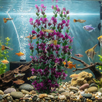 Lantian Grass Cluster Purple Leaves Aquarium Décor Plastic Plants - image 3