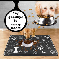 Dog Cat Food Mat, Rapid Absorbent Pet Feeding Mat - 24"L x 16"W / Square Black - image 4