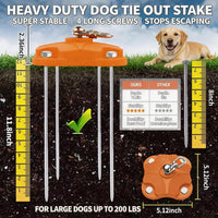 Heavy Duty Dog Tie Out Stake for Outside - Dog Stake + 20ft Cable/200lbs - image 2