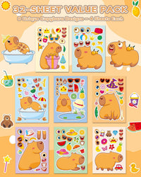 30 Unicorn Make-a-Face Sticker Sheets for Kids – Fun for Kids & Family - Capybara - image 2