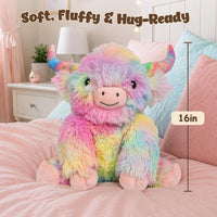Wepop 5lbs Highland Cow Weighted Stuffed Animals 22in Giant Highland - Highland Cow-colorz - image 4