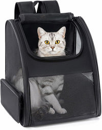 Conlun Cat Backpack Carrier for Small Dogs and Cats Fit Up to 15 Lbs - Black