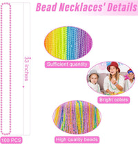 100PCS Bead Necklace, Gold Mardi Gras Beads Party Stuff - Transparent 6 Colors - image 2
