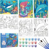 goldentime 3 Pack Kids Paint by Numbers Kit - seaworld