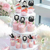 Rsstarxi 24 Have a Killer Birthday glitter horror cupcake toppers - view 40