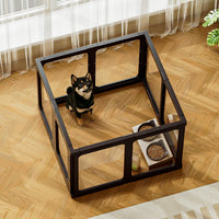 Jalove 12PCS Dog Playpen Clear Puppy Playpen Indoor - Black / 8 / 24inch