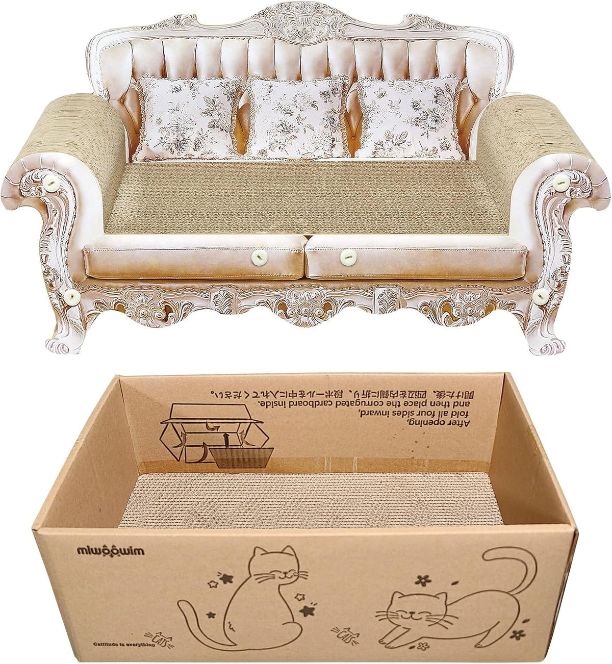 Royal Cat Scratcher Sofa & Box - image 4