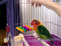SunGrow Colorful Finch Swing Toy with Bells - Wooden Swing, 1 Piece - image 4