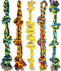 Dog Ropes Toys for Aggressive Chewers - 5 Packs / Large