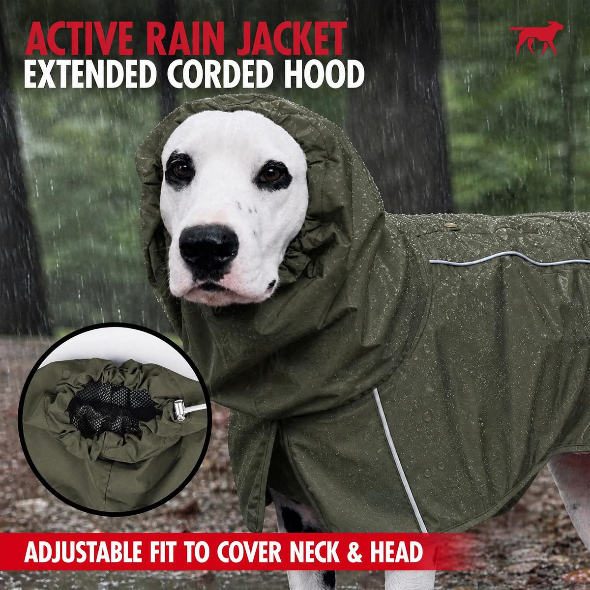 Tuff Pupper Waterproof Dog Raincoat - Woodland Olive / Medium (25-40 lbs) - image 3