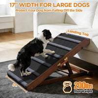 Dog Ramp for Bed, Extra Wide 17’’ - Black / Large - image 2