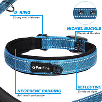 PetiFine Dog Collars for Medium Dogs - Blue / Small (11"-14.5") - image 3