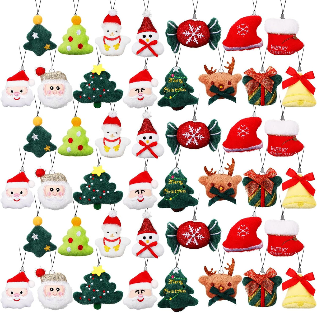 Libima 150 Pcs Mini Stuffed Animals Keychain, Plush Toys - 60 / Christmas