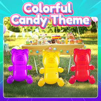 Bedwina inflatable gummy bears, six 24 inch transparent vinyl bears in bright candy colors - view 5