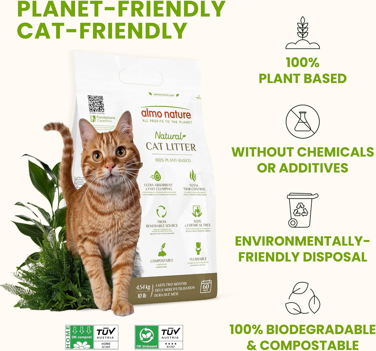 Almo Nature Soft Texture Cat Litter 10 lbs, Plant-Based - 10 lb (Pack of 2) - image 4