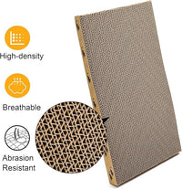 Set of 2 Cardboard Cat Scratchers, 6 Pcs Corrugated Cat Scratch Pad with 2 Boxes, Cute Reversible Kitty Sofa Bed, Refillable Wave Shaped Lounge, Interactive Kitten Toy for Indoor Cats