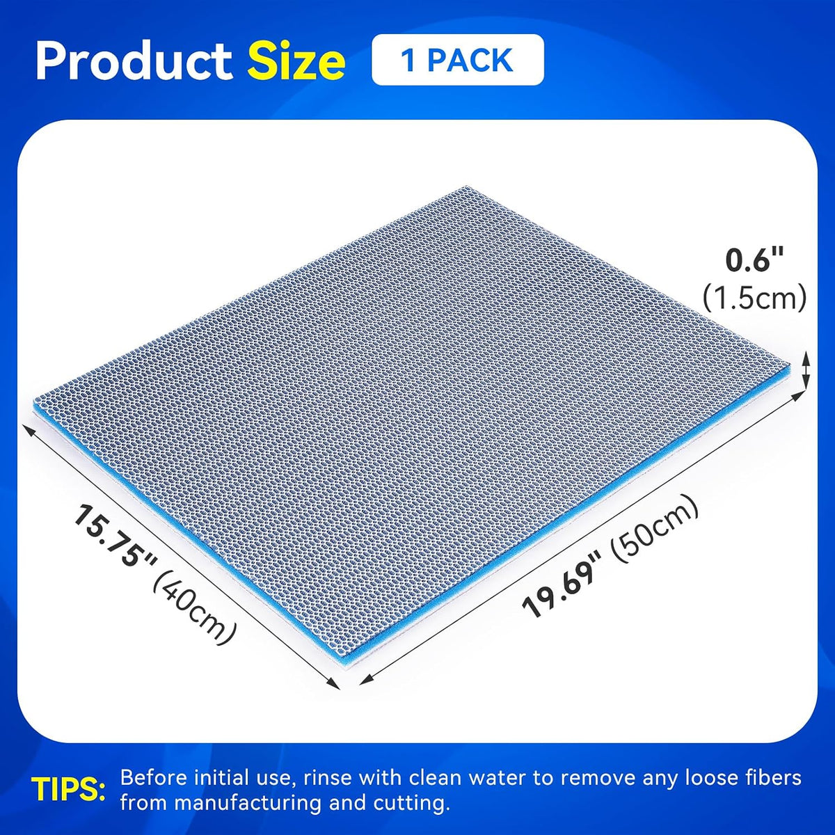 8-Layer Fast-Acting Aquarium Filter Pad - 19.69"x15.75"x0.6" (1 Pack) - image 2