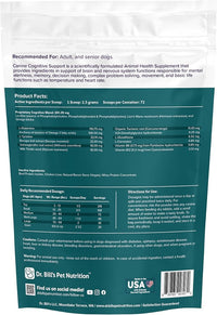 Dr. Bill’s Canine Cognitive Support | Memory Support Supplement Multivitamin for Dogs | Contains Gingko Biloba, L-Carnosine, Vitamin B-12, L-Glutamine, L-Tyrosine, and DHA for Adult and Senior Dog