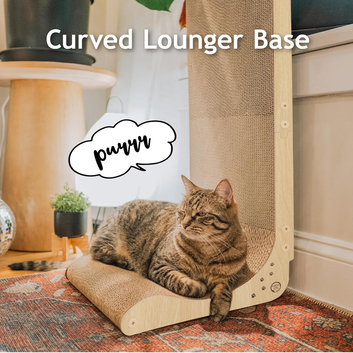 Necoichi Cardboard Cat Scratcher Wall for Indoor Cats - Large 33.5" / Wall(Oak) - image 4
