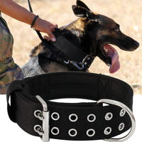 Dog Collar for Large Dogs, with Handle 2" Wide Heavy Duty - Black / L
