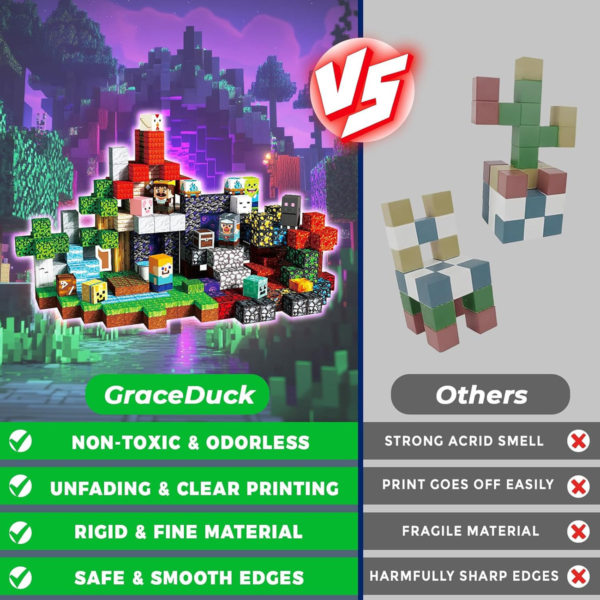 GraceDuck 300 PCS Magnetic Blocks, Magnetic Building Blocks - Fantasy Nether Portal - image 4