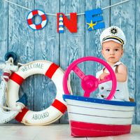 Haconba 10 inch blue plastic playground steering wheel with mounting hardware - view 19