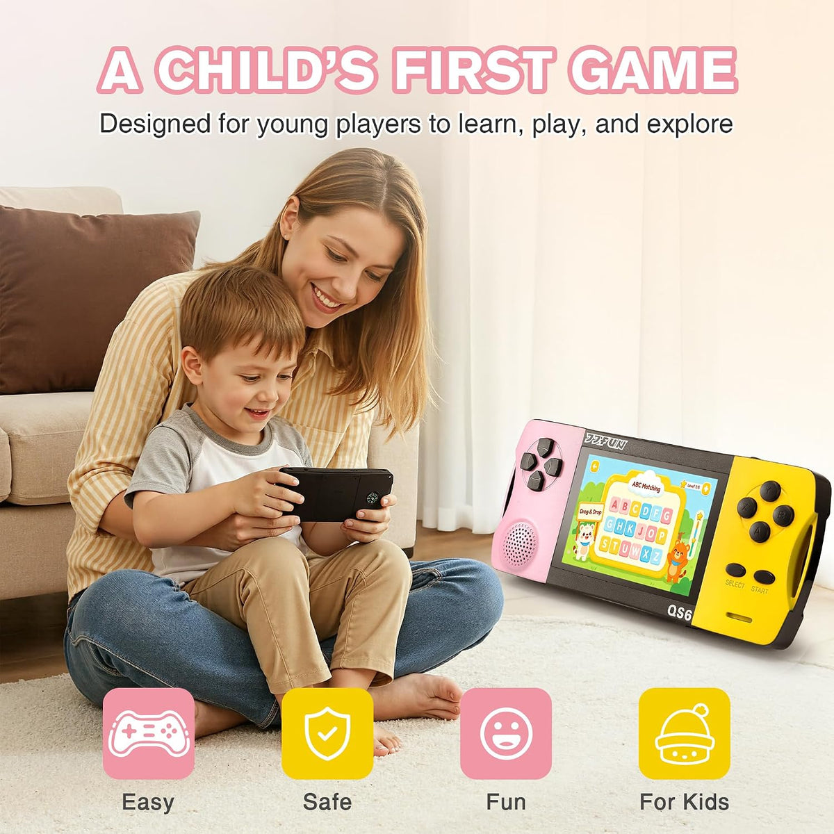 Handheld Games for kids Built-in 200+ Classic Retro Games - Pink - image 2