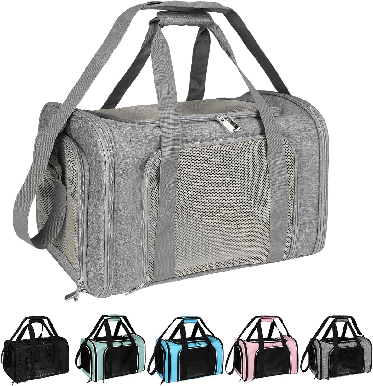 Top tasta Dog Cat Carrier Pet Carriers for Small Medium Large Cats - 20.0"L x 13.0"W x 13.0"H / Grey
