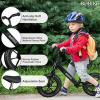 Bobike Toddler Balance Bike Toys for 2 to 5 Year Old Girls Boys - Black / Classic - image 3